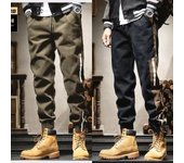 Pantalones casuales de moda de estilo Harajuku para hombre, pantalones deportivos con rayas laterales, cintura elástica, monos para pies pequeños XXXXL negro