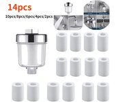 Purificador de agua para grifo transparente, cabezal de ducha con filtro de 5 micrones de algodón PP para cocina y baño.
