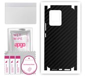 apgo Protective Skin Sticker for the back+sides compatible with Vivo V23 5G, Full Wrap Film, Foil, Vinyl - Pattern Carbon Black