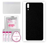 apgo Protective Skin Sticker for the back compatible with Huawei Enjoy 9s, Wrap Film, Foil, Vinyl - Pattern Matte Black