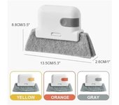 Cepillo de limpieza de ventanas, ranura para alféizar de ventana, cepillo para grietas de gabinete, herramientas de limpieza multifuncionales extraíbles para el hogar amarillo