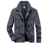 Abrigo de pana para hombre, chaquetas bomber de otoño para hombre, chaqueta gruesa de talla grande XXXXL negro