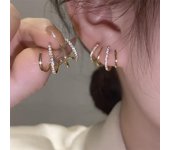 Pendientes de circonita geométrica Multicolor para mujer y niña, aretes con pasador de cuatro garras, gancho de oreja a la moda, regalos de joyería 2022 negro