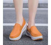 Nuevos zapatos para madre, zapatos con balancín con suela gruesa, zapatos de esponja con Tacón de Cuña, zapatos informales para mujer 35 blanco