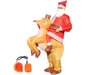 Disfraz inflable de alce para montar en Navidad, ropa divertida, disfraz de alce navideño, traje inflable Children