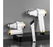 Aspirador inalámbrico para coche, aspirador inalámbrico de alta potencia de 120W para electrodomésticos, uso dual para el hogar y el coche negro