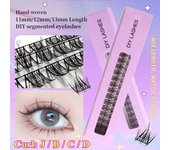 3 filas DIY extensión de pestañas hechas a mano paquetes de pestañas postizas naturales pestañas perezosas pestañas de maquillaje mix