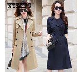 Gabardina con solapa y cuello de polo ajustada de longitud media para mujer, chaqueta fina y cómoda para primavera y otoño, cortavientos para mujer M negro