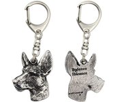 Podenco Ibicenco, Podenco Ibicenco, Podenco Ibicenco - Llavero plateado con perro, adorno para bolso, colgante para mochila de la marca Art-Dog plata