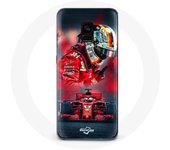 Coque pour Samsung Galaxy A8 Plus Formule 1 Sebastian Vettel Pilote F1 Rouge