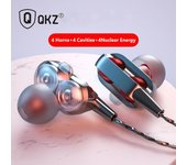 QKZ QK4 auriculares de 3,5mm de doble unidad 6D estéreo con cable auriculares intrauditivos graves pesados ​​para teléfonos Android Sanaung negro