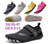 Zapatos de agua de natación Unisex de talla grande para hombre, sandalias de playa al aire libre descalzas, zapatos acuáticos antideslizantes, zapatillas de buceo para río y mar 47 negro
