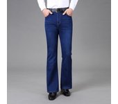 Pantalones vaqueros acampanados finos y elásticos para hombre Pantalones acampanados de mezclilla de tiro medio para hombre 29 azul oscuro