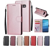 Funda de cuero para Samsung Galaxy A70 A71 A51 A50 A40 A30 A20e A750 A6 A7 A8 A9 J3 J5 J7 2017 S7 S6 Edge S10 S9 S8 Plus Coque A40 azul