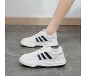 Zapatillas de plataforma gruesas informales para mujer, zapatos para caminar antideslizantes con cordones, zapatos de tenis cómodos de cuero sintético para mujer, zapatillas deportivas transpirables para el trabajo 35