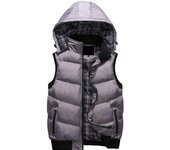 Chaleco para hombre Chaleco de algodón grueso con capucha para hombre Chaleco de moda casual Chaleco Chaqueta para hombre M rojo chino