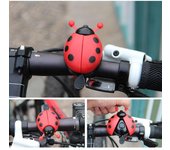 Timbre de bicicleta encantador niño escarabajo mariquita anillo campana para ciclismo bicicleta paseo bocina alarma Multicolor rojo