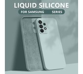 Funda de silicona líquida color caramelo para Samsung Galaxy S25, S24, FE, S23, Ultra, S22 Plus, S21, A56, A16, A55, A36, A06, A35, A15, A53, 5G Samsung S22 Ultra negro