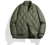 Chaqueta gruesa informal holgada para hombre, ropa de chaqueta acolchada de algodón cálida para invierno para parejas M verde del ejército