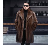 Abrigo de piel sintética de visón para hombre, abrigo largo de piel de visón, aislamiento informal de gran tamaño, otoño e invierno 6XL
