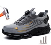 Zapatos de seguridad con botón giratorio para hombres y mujeres, zapatos de trabajo antigolpes y antiperforación, botas de seguridad protectoras para hombres, zapatillas de trabajo de seguridad 37