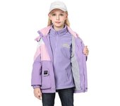 Chaqueta gruesa cálida de otoño e invierno para niñas, chaqueta cortavientos extraíble 130