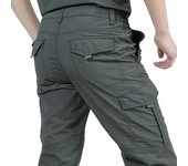 Pantalones cargo de verano para hombre, delgados, de secado rápido, para senderismo, ligeros, convertibles, con múltiples bolsillos, elásticos, para pesca XXL gris
