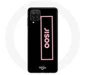 Coque pour Samsung Galaxy A12 Blackpink Jisoo Logo Rose Fond Noir