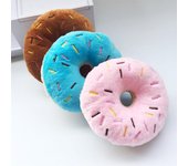 Donuts suaves para perros, juguetes de peluche para perros, juguete para masticar, lindos juguetes con sonido chirriante para cachorros, divertido juguete interactivo para cachorros, perros pequeños y medianos marrón