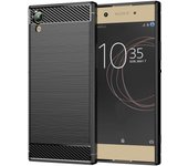 Para Sony Xperia XA1 XA2 XA3 Ultra Plus L1 L2 L3 Pro-i funda de silicona de lujo de fibra de carbono para Xperia XZ1 XZ2 Compact XZ3 XZ5 Xperia XA1 negro