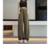 Pantalones de chándal para mujer, pantalones holgados de verano, pantalones de pierna ancha para correr de cintura alta, pantalones deportivos de primavera para mujer, pantalones de chándal de verano XL negro