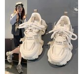 Zapatillas deportivas gruesas para mujer, con plataforma de malla transpirable, con cordones y suela gruesa, informales, 2024 35