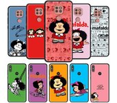 Funda para Motorola Moto G9 Play One Fusion Plus G8 Power G Stylus Hyper E7 Edge Lite Funda Negra Mafalda Moto G Stylus
