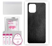 apgo Protective Skin Sticker for the back compatible with Oppo Find X3, Wrap Film, Foil, Vinyl - Pattern Black Leather