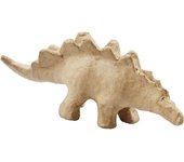 Dinosaure en papier mâché à décorer - Stégosaure - 9 x 21,9 cm
