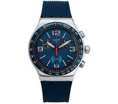 Reloj cronógrafo de uretano para hombre SWatch YvS454 Irony Blue Grid YVS454