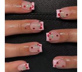 Short T-Shaped False Nail Square Head Press on Nails Waterproof Ballerina False Nail  Women 3