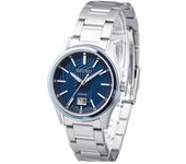 Seiko Reloj deportivo de acero inoxidable con esfera azul y cuarzo SUR559P1 100M para hombre azul