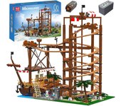 MOULD KING 11013 Bloque de construcción de montaña rusa La montaña rusa motorizada de doble hélice Ladrillos Juguetes Modelo Regalo de Navidad para niños 11013