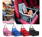 Bolsa para asiento de coche para perros y mascotas, cesta impermeable, hamaca plegable, bolsa transportadora para mascotas, bolsa de malla de viaje de seguridad para perros y gatos pequeños None negro