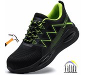 Zapatos de trabajo transpirables para hombre, zapatillas con puntera de acero antiperforación, zapatos de seguridad ligeros y cómodos para mujer, botas de trabajo antideslizantes 37