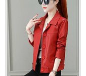 Chaqueta de cuero para mujer, versión coreana de primavera y otoño, chaqueta de cuero PU, chaqueta de cuero de motocicleta corta y suelta XXL negro