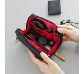 Bolsa de cosméticos sólida para mujer, bolsa de maquillaje, neceser, estuche organizador de maquillaje impermeable, 1 ud. negro