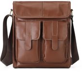 Bolso de hombre retro de piel encerada con aceite, bolso cruzado de un solo hombro, bolso deportivo informal de piel de vaca de capa superior, bolso para computadora