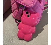 Funda de teléfono Ins coreana con bonito oso de dibujos animados 3d, color rosa, para Iphone 14, 13, 12, 11 Pro, Xs Max, X, Xr, Animal encantador, funda trasera suave a prueba de golpes For iPhone XS Max