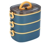 Fiambrera de 2800ML, tres capas de gran capacidad, mango portátil, comida, escuela, estudiantes, contenedor de comida Bento, suministros de cocina verde