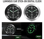 Reloj luminoso para coche, Mini reloj Digital adhesivo interno para automóviles, relojes mecánicos de cuarzo, adorno automático, accesorios para coche