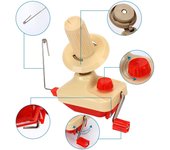 Bobinadora de hilo manual de bolas de hilo para coser, máquina bobinadora de lana de fibra, manual, portátil rojo