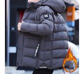 Nueva chaqueta de algodón gruesa de felpa para hombre de invierno M negro