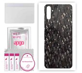 apgo Protective Skin Sticker for the back compatible with Realme C3i, Wrap Film, Foil, Vinyl - Pattern Carbon Black Pixel